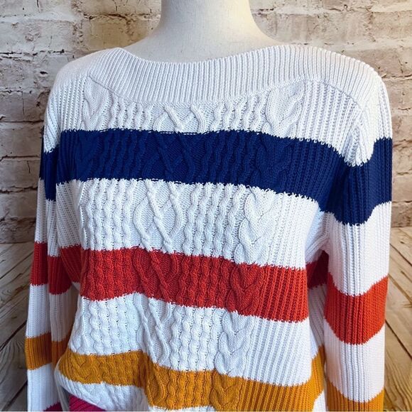 Tommy Hilfiger cable knit striped sweater - Picture 4 of 7